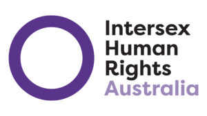 Intersex Human Rights Australia logotype, a purple circle on a white background with text spelling out our name